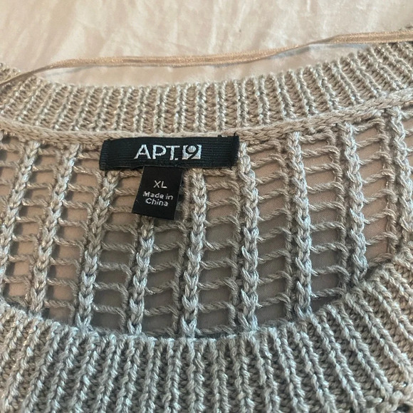 APT. 9 Sleeveless Sweater crochet size XL silver gray - Picture 3 of 6